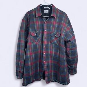 Vintage Sierra Ridge Plaid Flannel Jacket Shirt 1X Big Lined